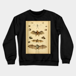 Bat 3 Rousette Vintage Wildlife Illustration Crewneck Sweatshirt